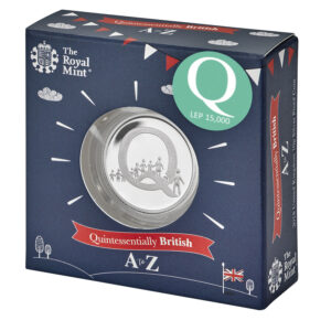 Queuing 2018 UK 10p Silver Proof Coin in Acrylic Block