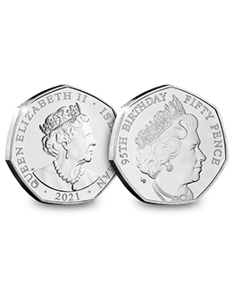 Isle Of Man Queens 95th Birthday 50p 1990 Portrait