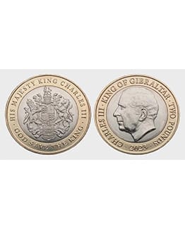 2023 Gibraltar King Charles III Crest Circulation £2