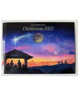 2022 Gibraltar Christmas Coloured Carded 50p