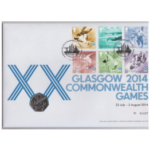 2014 Commonwealth Games 50p Glasgow BU Coin Cover PNC RM