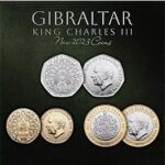 Gibraltar coins 2023 coronation Charles Crest £2 Abbey Door 50p Chair £1 Coin