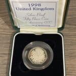 1998 Silver Proof 50p - 25th Anniversary EEC