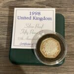 1998 Silver Proof 50p - 25th Anniversary EEC