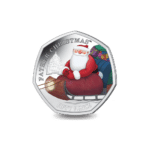 2020 Father Christmas Card Coloured 50p Coin