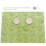 2013 British Floral England Wales £1 Brilliant Uncirculated 2 Coin Set Sealed