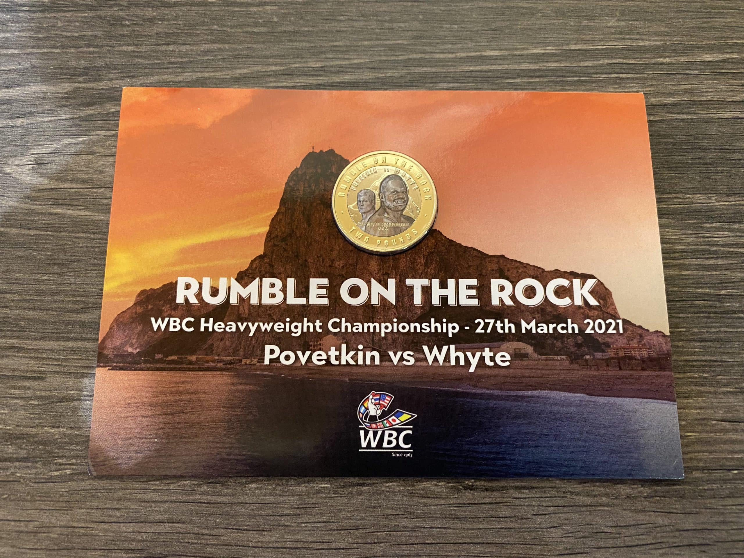 Rumble on the Rock £2 Coloured Coin Card