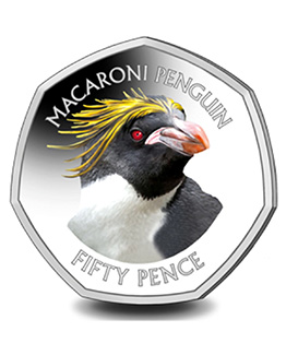 2018 Falkland Penguins II Macaroni Coloured 50p BU in Capsule