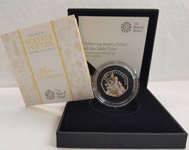 2018 Mrs Tittlemouse SIlver Proof 50p Black Box