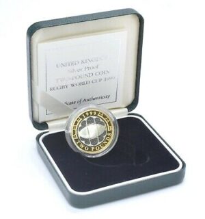 1999 SILVER PROOF TWO-POUND COIN RUGBY WORLD CUP