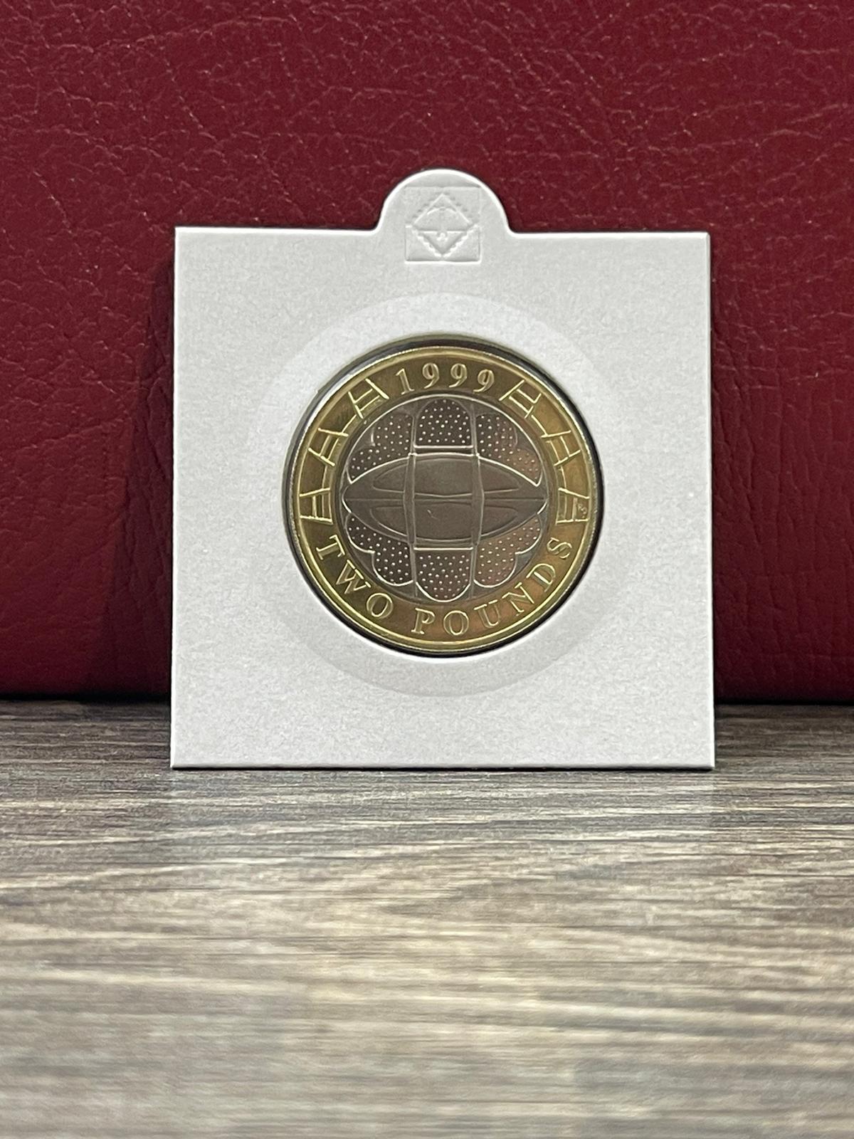 1999 Rugby PROOF £2 coin