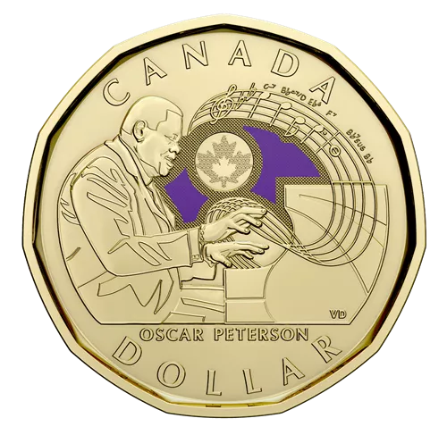 2022 Canada Oscar Peterson $1 Coloured Uncirculated Coin