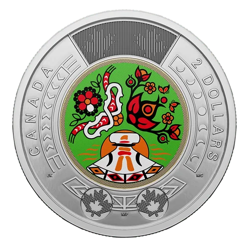 2023 Canada $2 National Indigenous Peoples Day Coloured UNC Coin in Capsule