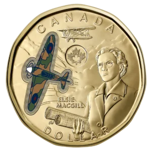 2023 Canada $1 Elsie Macgill Coloured UNC Coin in Capsule