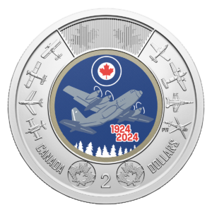 2024 Canada $2 Royal Canadian Air Force Coloured UNC Coin in Capsule