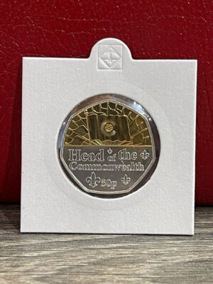 2022 Guernsey Platinum jubilee - Head Of The Commonwealth Dual Plated 50p