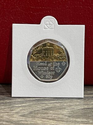 2022 Guernsey Platinum jubilee - Head Of The House Of Windsor Dual Plated 50p