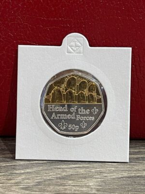 2022 Jersey Platinum jubilee - Head Of The Armed Forces Dual Plated 50p