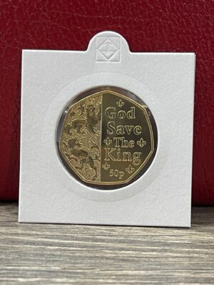 2023 Gold Plated God Save the King 50p