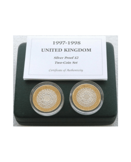 1997-1998 Silver Proof £2 Two Coin Set
