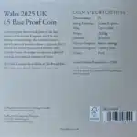 2025 Wales Daffodil and Leek UK Proof £5 RM Exclusive