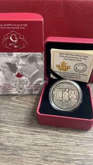 2014 Canada $20 Fine Silver Coin 75th Anniversary of the First Royal Visit