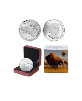 2013 Canada $100 Fine Silver Coin – Bison Stampede